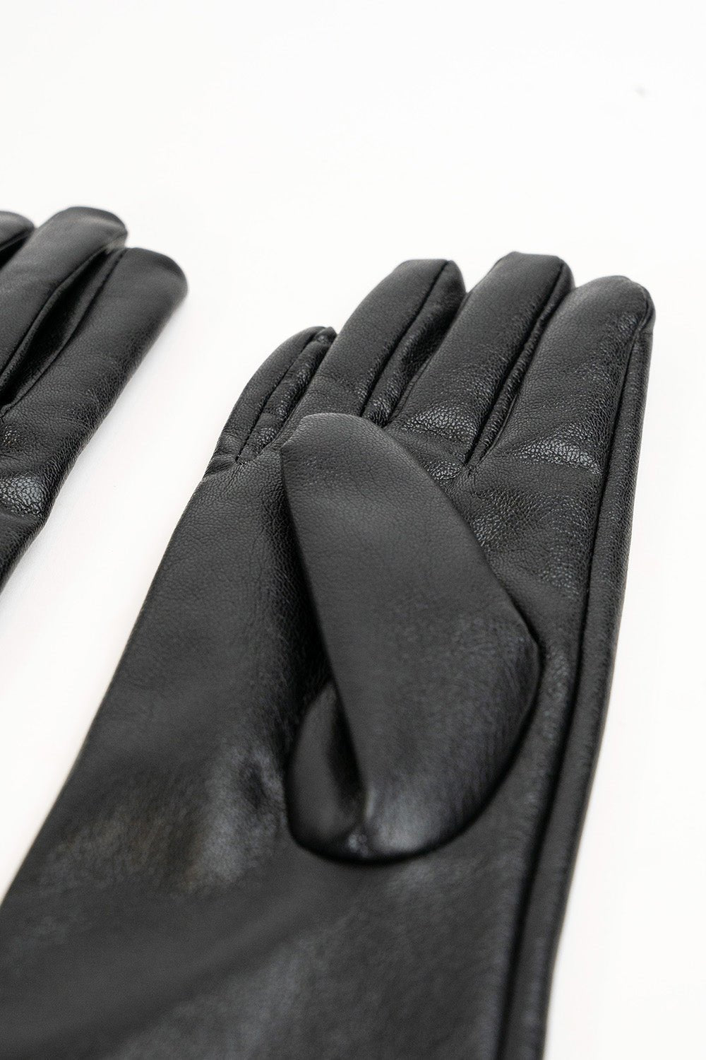 Long Leather Look Gloves in Black - Gloves - My Accessories London