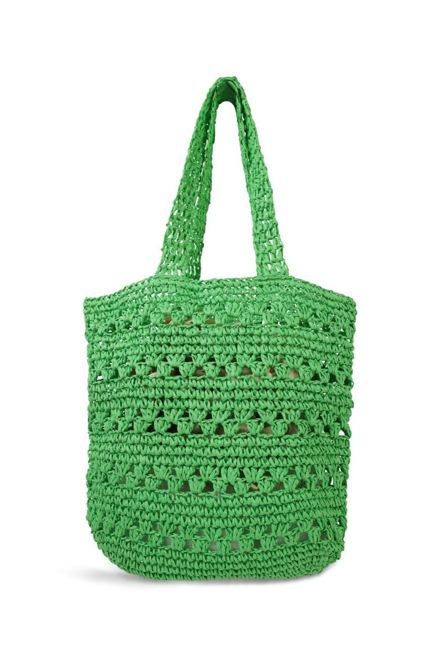 Woven Crochet Tote in Green - Tote Bag - My Accessories London