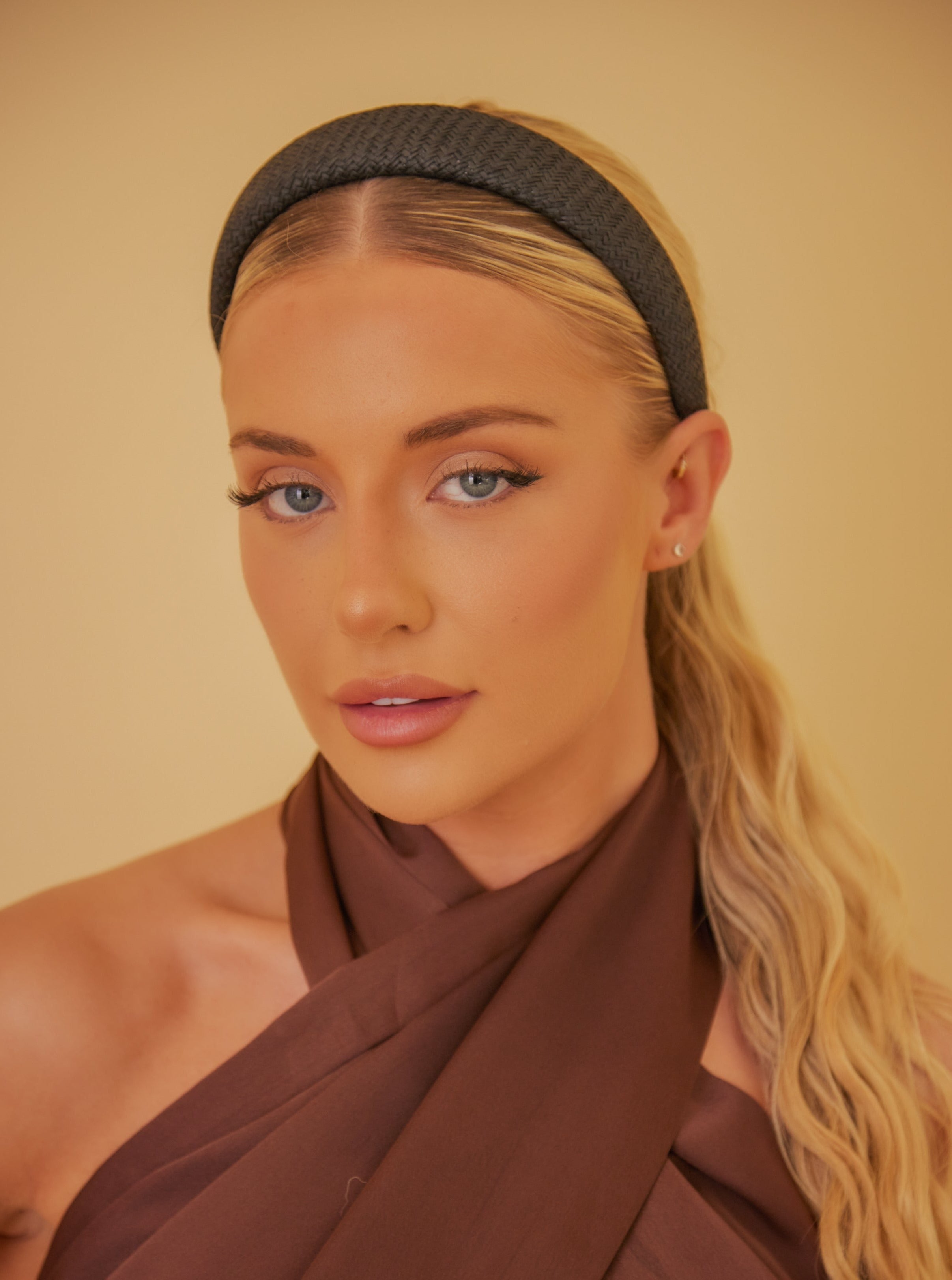 Woven Rounded Headband in Black - Headband - My Accessories London