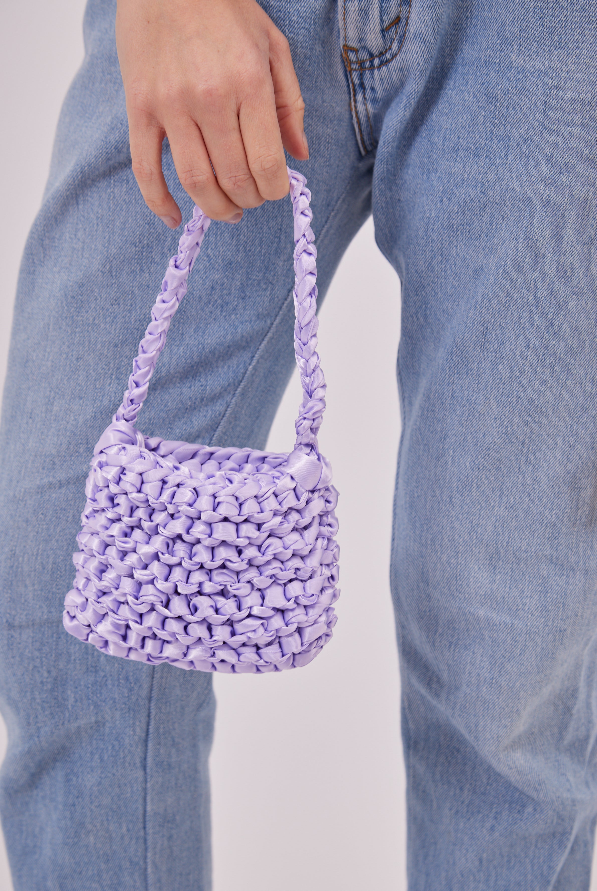 My Accessories London mini woven bag purple | Bridal | Lilac Bag | Women's Accessories | Satin woven | Going Out Occasion | Wedding bag