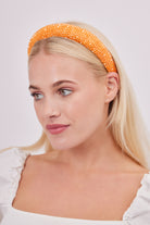 My Accessories London Beaded Headband in Orange | Summer headband | holiday headband | beach hair accessories | festival headband | occasion headband | party headband | party hair accessories | women hair accessories | occasion hair accessories | orange hair accessories | sparkly headband |