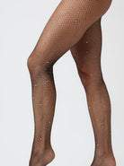 Crystal diamante rhinestone black fishnet tights | party tights | women's tights | My accessories London tights hosiery stockings | Christmas | New Years | Halloween | Party | Occasion | Glam | Dinner | Dress up | Cocktails | Going Out Outfit