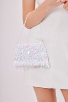 Iridescent Sequin Mini Bag in White | sparkly bag | sequin bag | mini bag | occasion bag | party bag | going out bag | women's party bag | women's bag | wedding bag | wedding guest bag | hen do bag | hen do accessories |