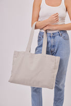 Oversized Canvas Tote Bag in Grey | summer bag | beach bag | holiday bag | minimal bag | minimalist bag | gym bag | tote bag | shopper bag | women's bag | women's accessories | canvas tote bag | casual | streetwear bag | athleisure bag | athleisure accessories | 