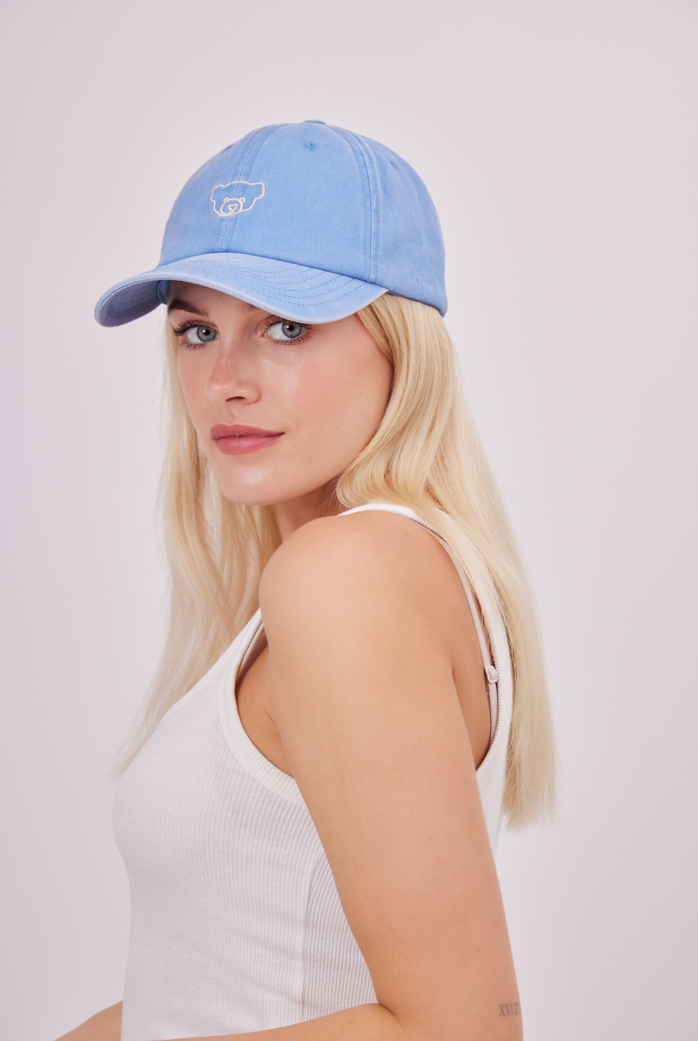 My Accessories London Bear Baseball Cap in Blue | cap | caps | hat | hats | transitional | summer | spring | winter | autumn | minimal | athleisure | sporty | cute | embroidered cap | embroidered | embroidery | activewear | loungewear | bear cap | embroidered cap | embroidered hat | women's hats | women's hat | women's accessories | blue cap | blue hat