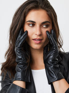 Faux Leather Touch Screen Gloves in Black | essential | Winter | Autumn | Fall | Streetwear | Streetstyle | Vegan | Biker | Grunge | Grunge sleaze | 90s | Gloves | Accessories | Women | Women's Accessories | Touch Screen | 