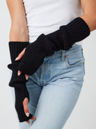 Knitted Arm Warmers in Black | fingerless gloves | Knitwear | ribbed | y2k | Grunge | Grunge sleaze | ballet core | elevated indie | e girl | Accessories | accessory | winter | Autumn | retro | 90s