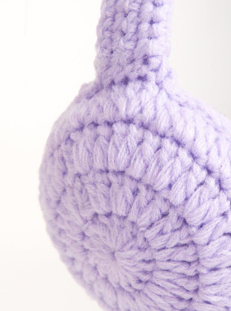 Crochet Earmuffs in Lilac | Y2k | Craft | Craft core | Weird Girl Aesthetic | Retro | Fun | Crochet | Knitted | Winter | Autumn | Fall | Accessories | Women | Women's Accessories | Ski | Skiing | SKi Season | Ski Accessories | Fall Accessories | Winter Accessories | Autumn Accessories | Streetwear | Streetstyle | Lilac | Purple | Y2k Style | Y2k Outfi
