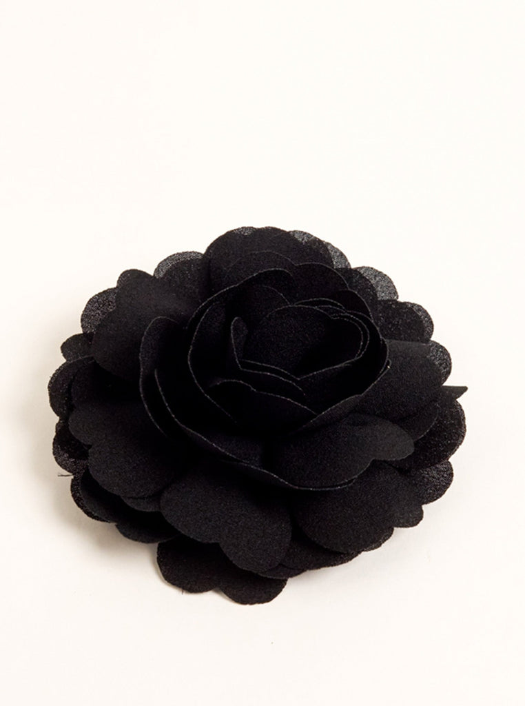 Chiffon Flower Hair Clip in Black | Hair Accessories | Flower | Floral | Whimsygoth | Lolita | Soft e girl | E girl | Plaza core | Party | Christmas | Occasion | Wedding | Races | Halloween | Costume | Women | Women's accessories