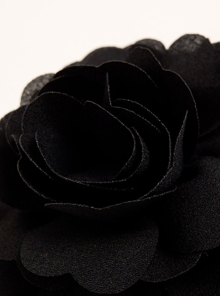 Chiffon Flower Hair Clip in Black | Hair Accessories | Flower | Floral | Whimsygoth | Lolita | Soft e girl | E girl | Plaza core | Party | Christmas | Occasion | Wedding | Races | Halloween | Costume | Women | Women's accessories