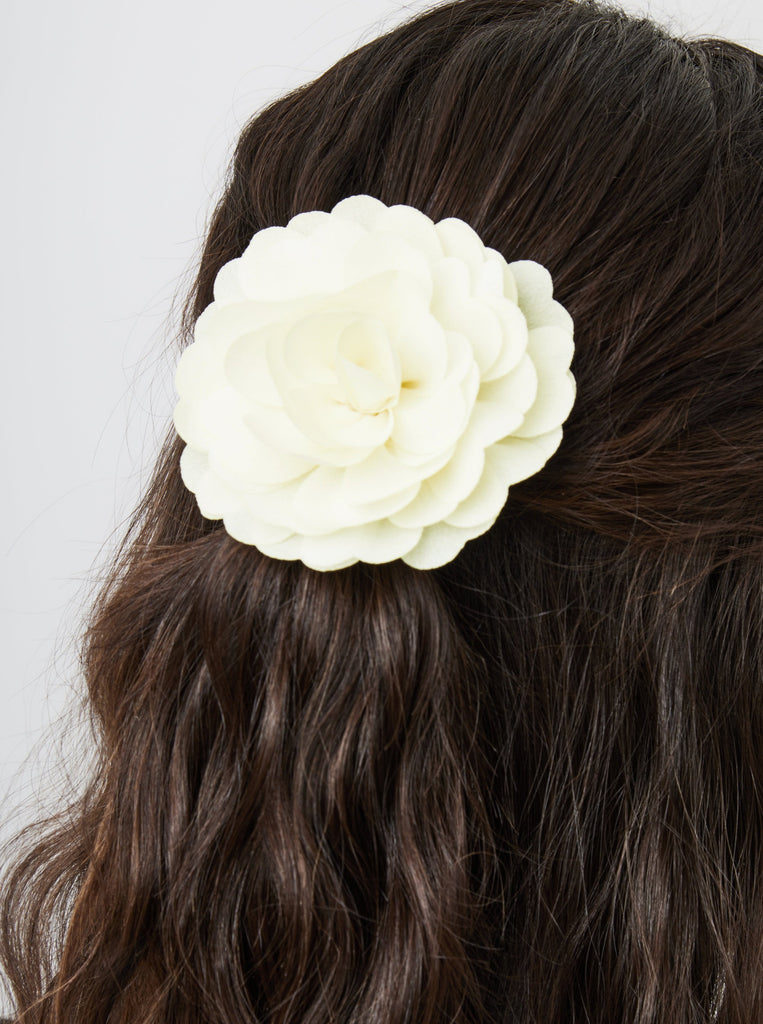 Chiffon Flower Hair Clip in Cream | Preppy | Old money | Halloween | Costume | Holiday | Retro | Y2k | Corsage | Glam | Going Out Accessories | hair accessories | Accessories | Flower Clip | Flower | Women | party | Occasion | New Years | Christmas | Wedding | Wedding Guest | Races |