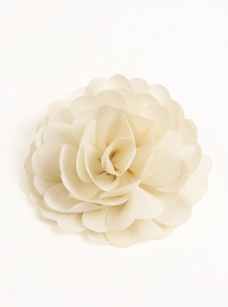Chiffon Flower Hair Clip in Cream | Preppy | Old money | Halloween | Costume | Holiday | Retro | Y2k | Corsage | Glam | Going Out Accessories | hair accessories | Accessories | Flower Clip | Flower | Women | party | Occasion | New Years | Christmas | Wedding | Wedding Guest | Races |
