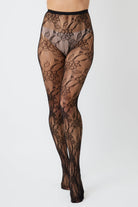 Lace Floral fishnet Tights in Black | Hosiery | Lace Tights | Floral Tights | Grunge | Grunge sleaze | Elevated indie | Indie | e girl | Whimsygoth | plaza core | party | Occasion | Date night | Cocktails | Out out | Halloween | Streetwear | Streetstyle | Women | Accessories | Accessory | Winter | Autumn | Winter accessories | Autumn accessories| 