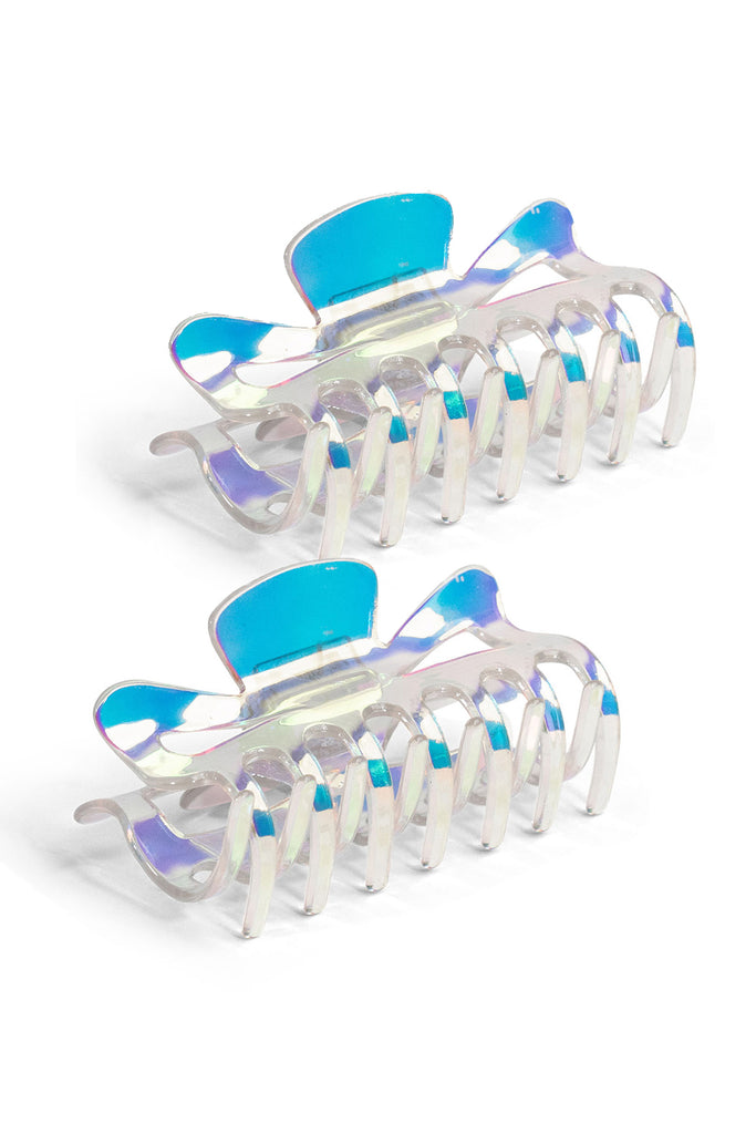 Iridescent Hair Claw in Multicolour | holographic | claw clip | hair clip | hairstyle | party | casual | work | shiny | women's accessories | large clip | pearlised | glazed | occasion | get ready | present | Christmas | My Accessories London