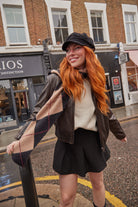 Woman's Argyle Pattern Scarf in Black and Brown
