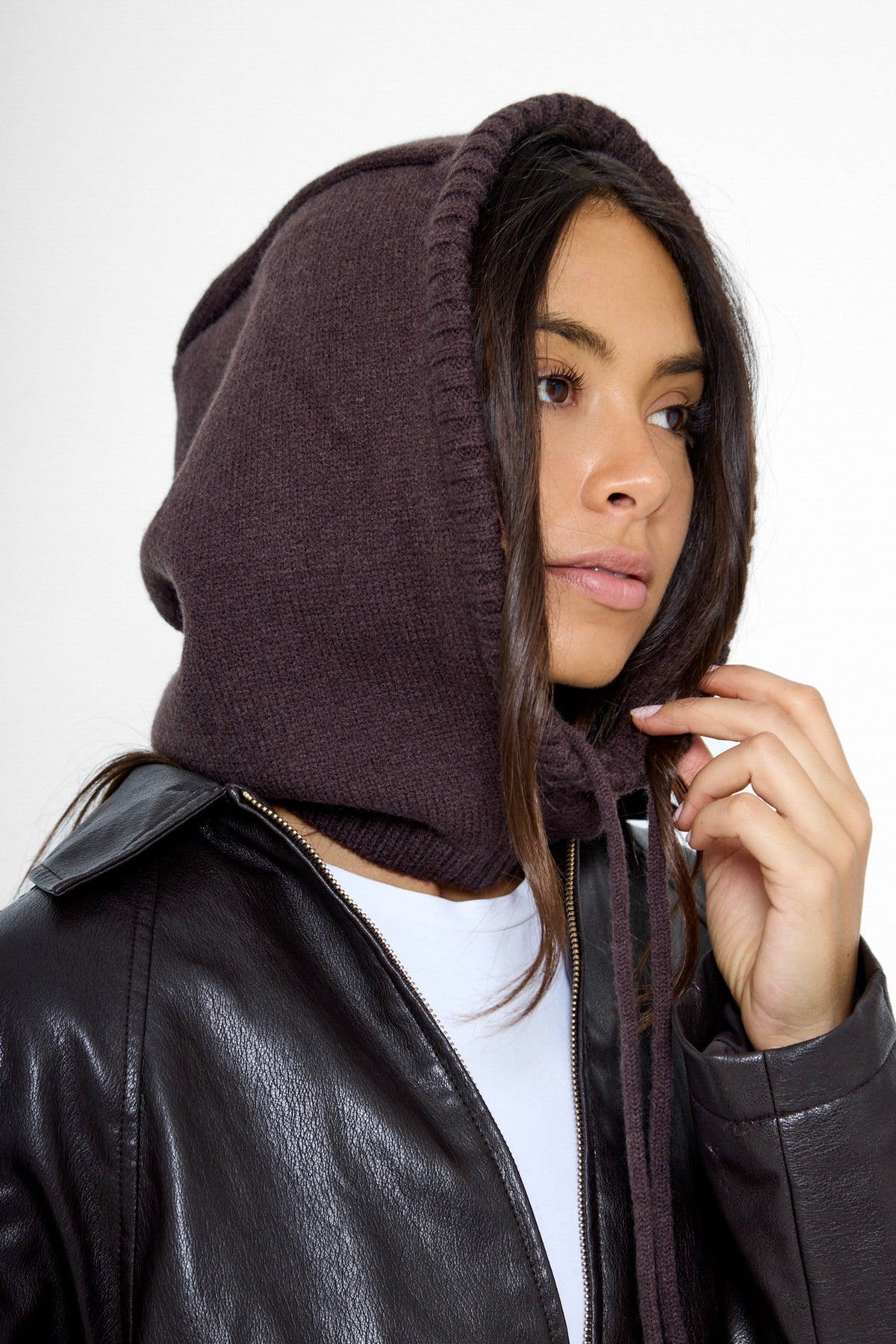 Women's Balaclava Fine knit in Brown