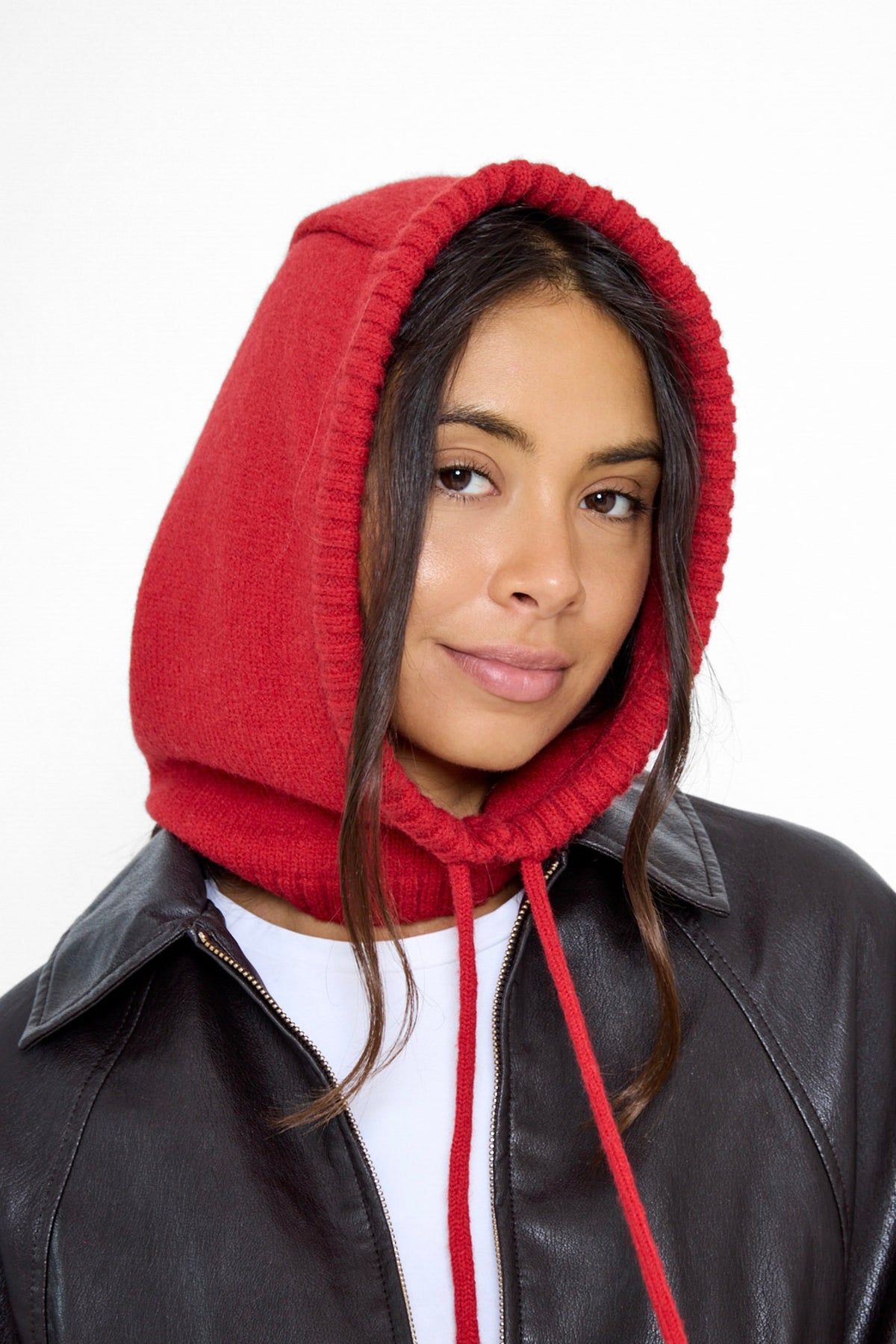 Women's Balaclava Fine knit in Red