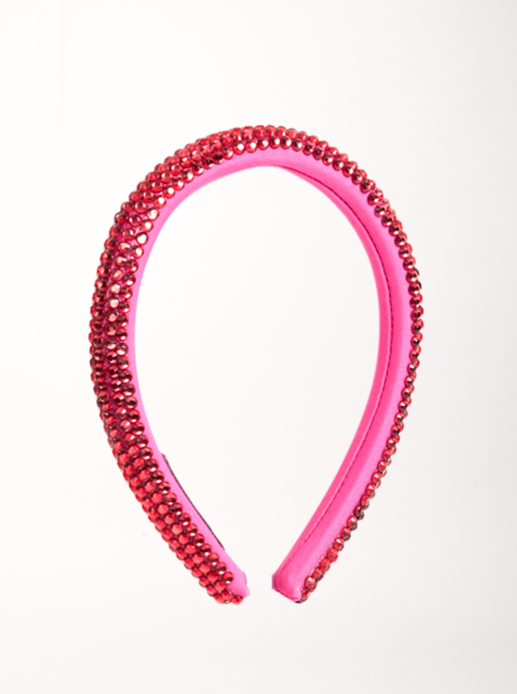 Women's Rhinestone Beaded Headband in Pink