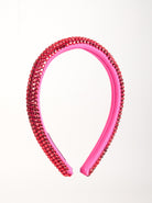Women's Rhinestone Beaded Headband in Pink