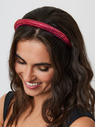 Women's Rhinestone Beaded Headband in Pink