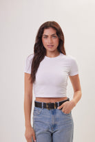 Women's Black Belt with Rectangle Buckle