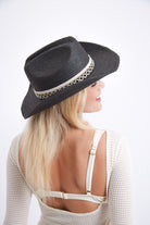 Women’s Cowboy Hat With Pattern Trim in Black