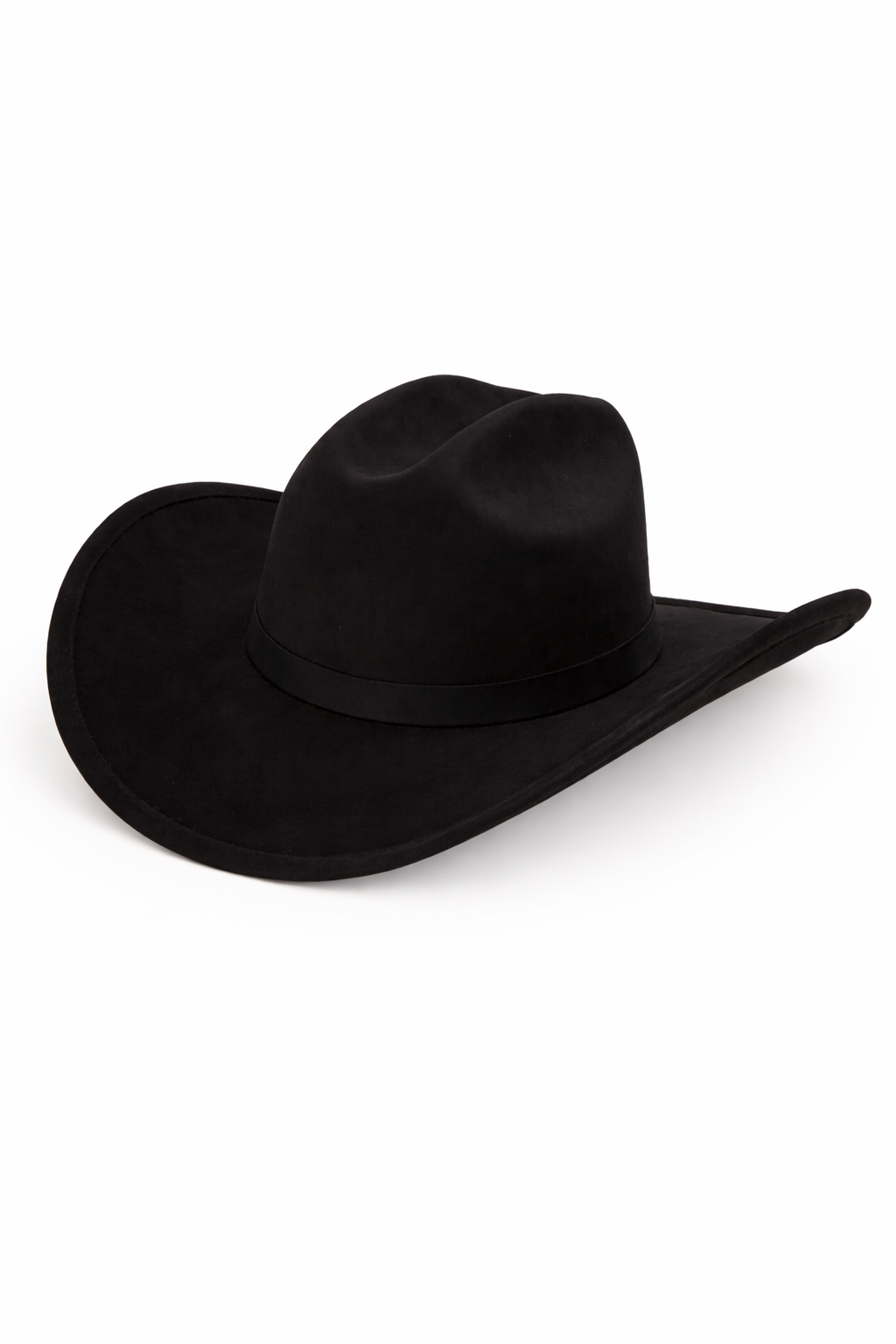 Women's western cowboy hat in black suede 