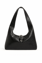 Women's Slouchy black buckle handbag 