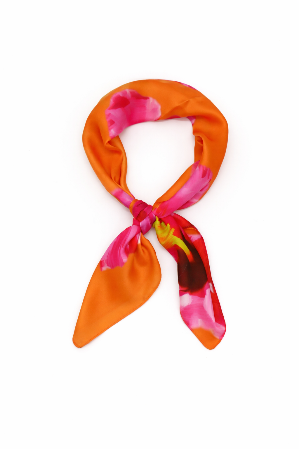 Woman's Bright Large Florals Multiway Bandana in Orange 