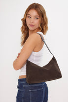 Women’s Slouchy Suede Shoulder bag in Brown