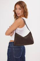 Women’s Slouchy Suede Shoulder bag in Brown