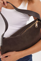 Women’s Slouchy Suede Shoulder bag in Brown