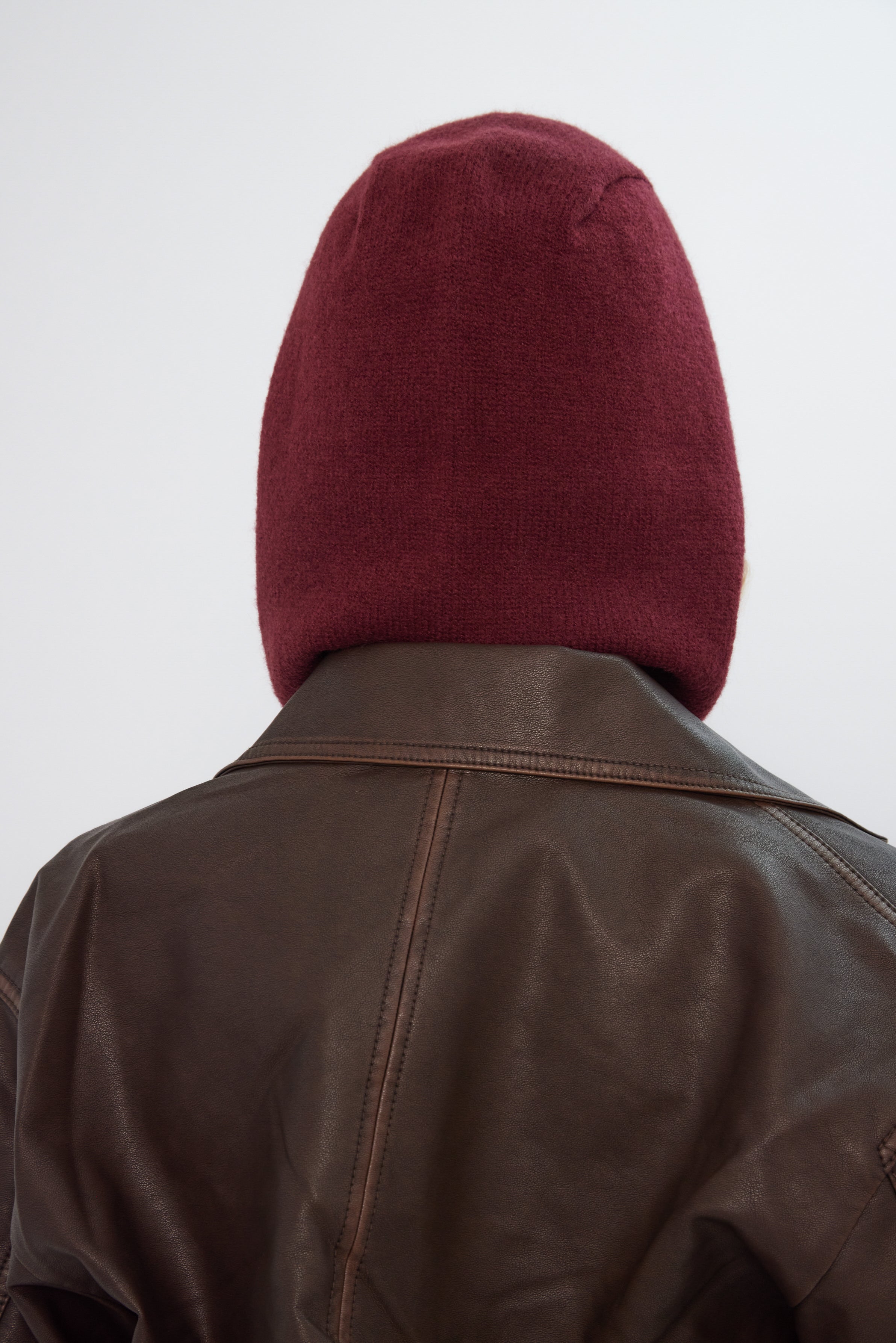 Women’s Drawstring Balaclava in Burgundy 