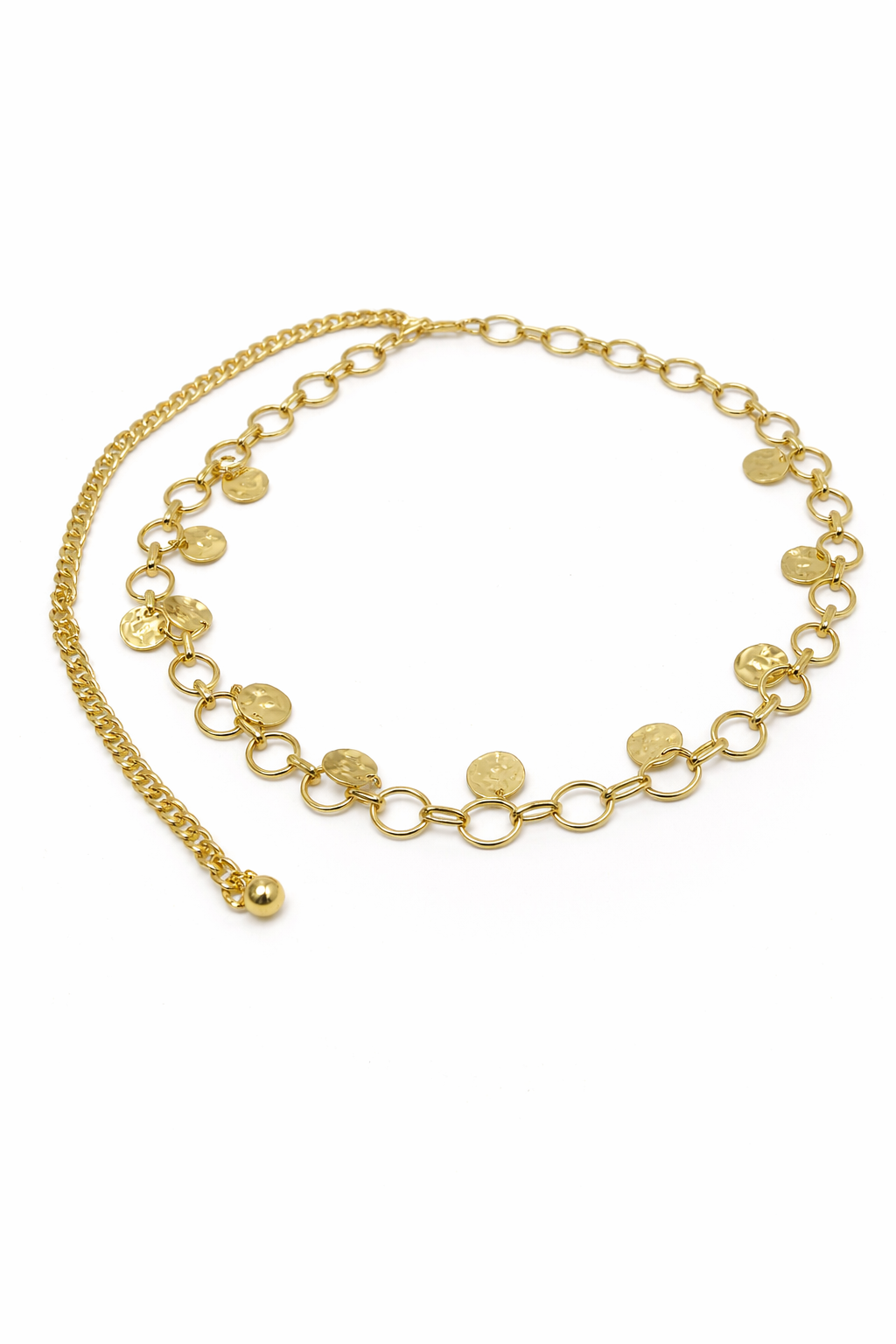 Woman's Coin Chain Belt in Gold 