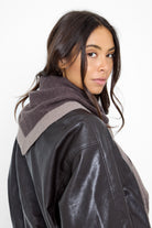 Women's Contrast Border Triangle Scarf in Brown