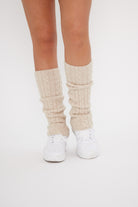 Women’s Cable Knit Leg Warmers in Cream 