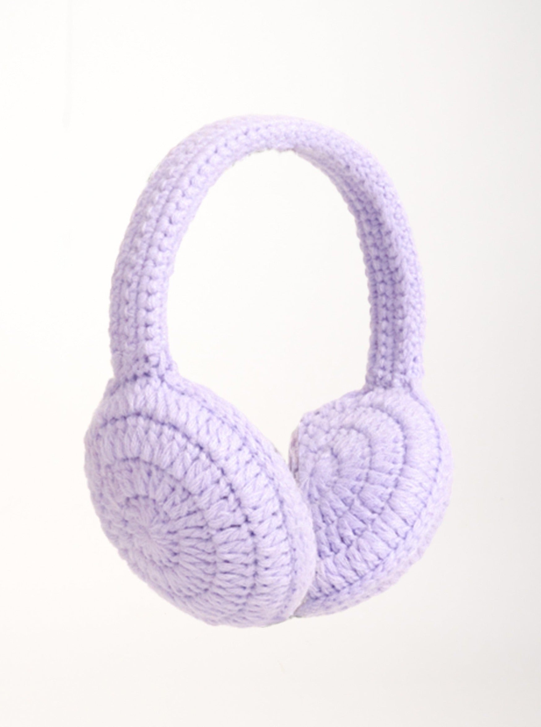 Woman's Crochet Earmuffs in Lilac