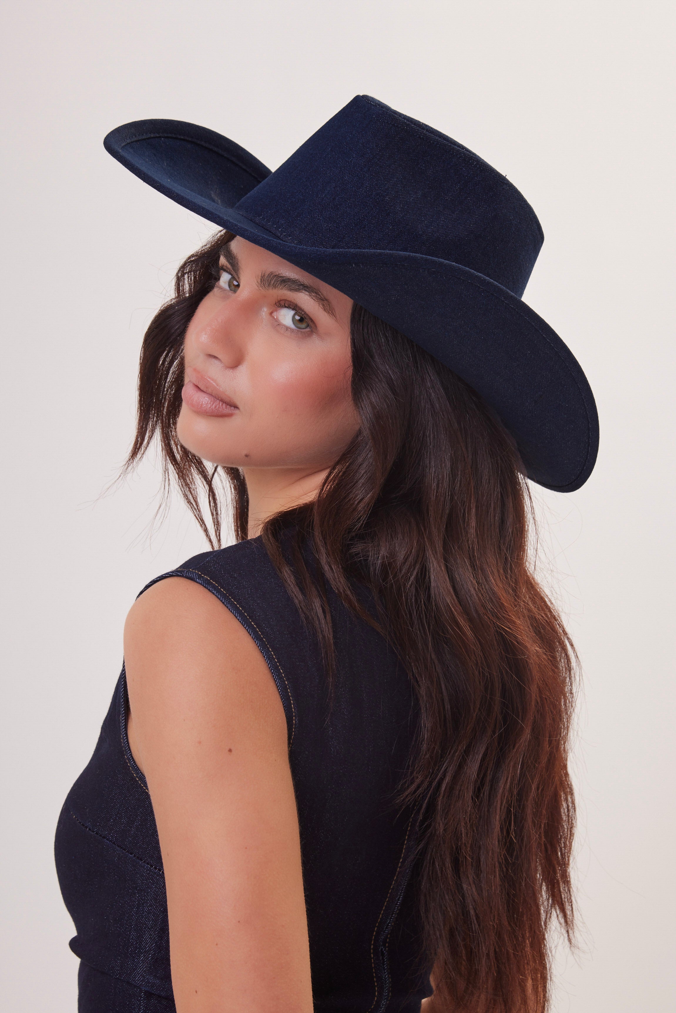 Woman's Dark Denim Cowboy Hat 