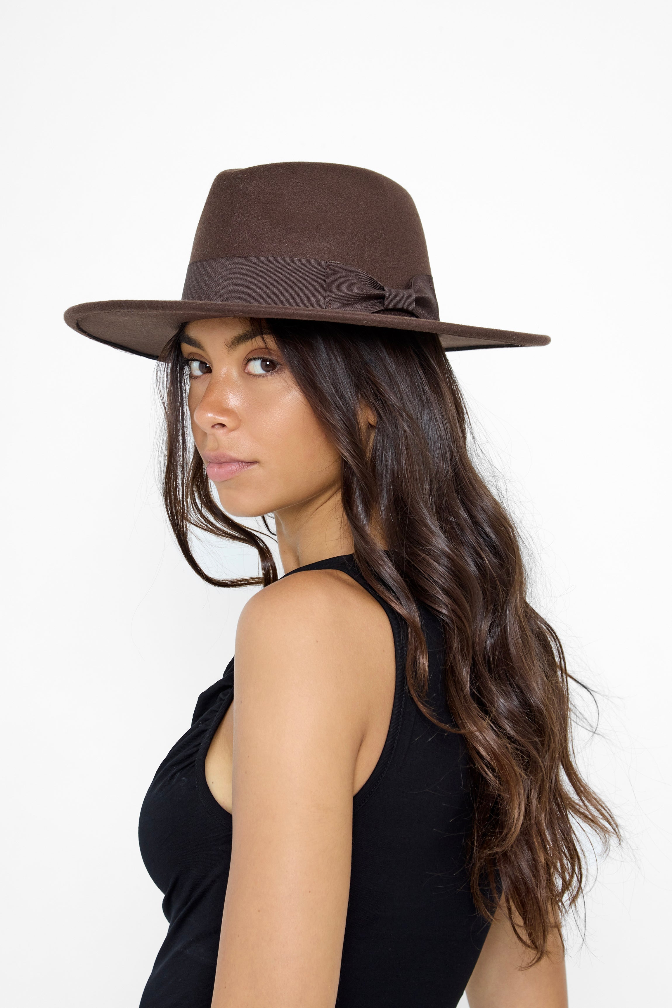 Women's Fedora in Chocolate Brown