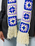 Woman's Flower Patch Crochet Scarf in Multicolour