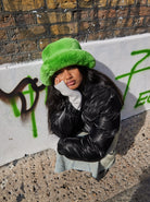 Woman's Fur Bucket Hat in Green