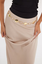 Women’s Mixed Round Chain Belt in Gold