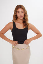 Women’s Mixed Round Chain Belt in Gold