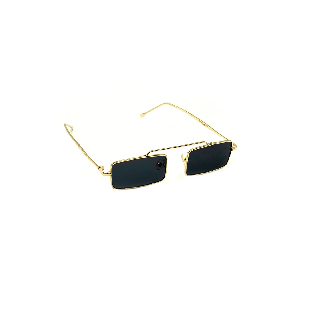 Women’s Metal Rectangle Sunglasses in Gold 