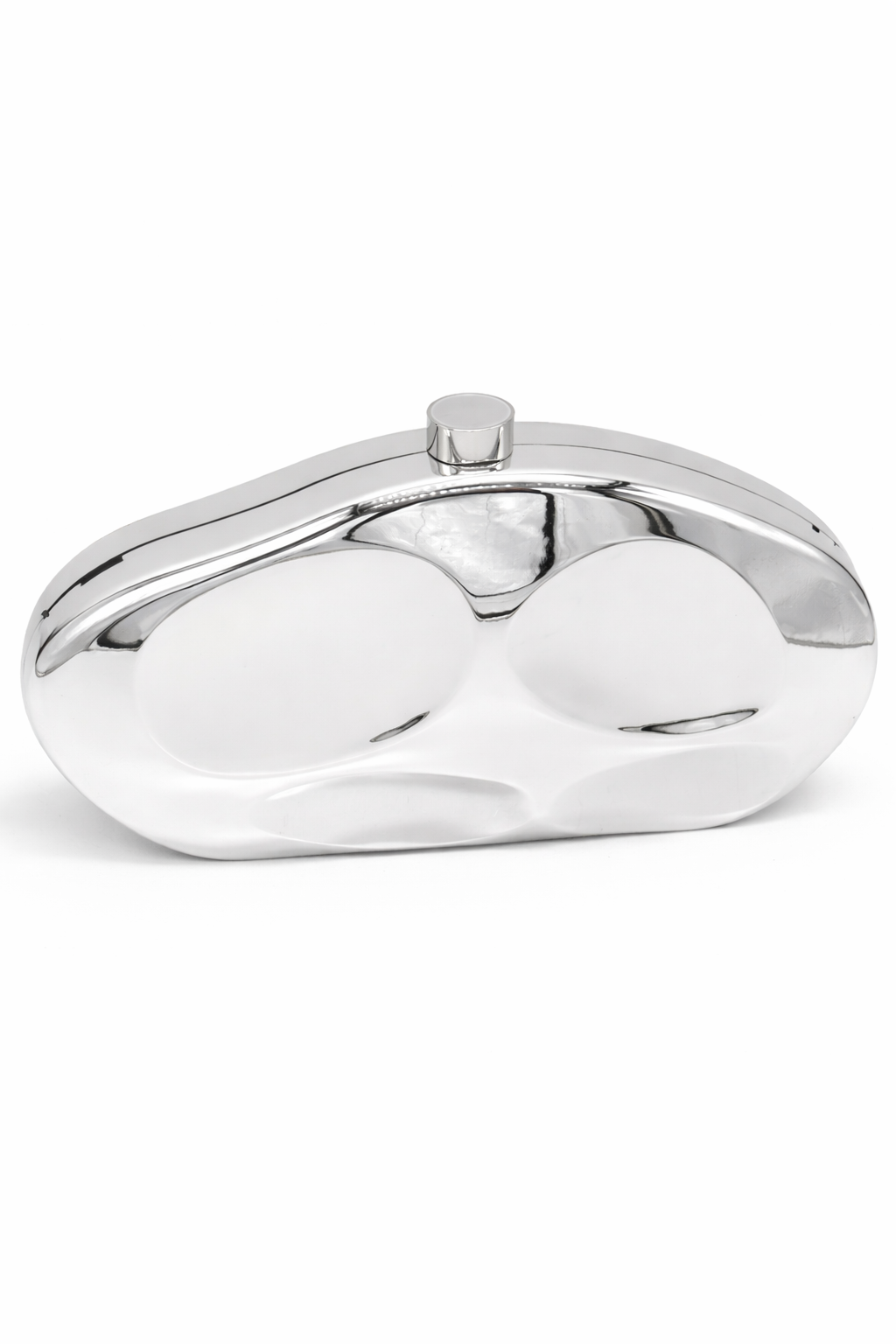 Woman's Hammered Metal Clutch Bag in Silver