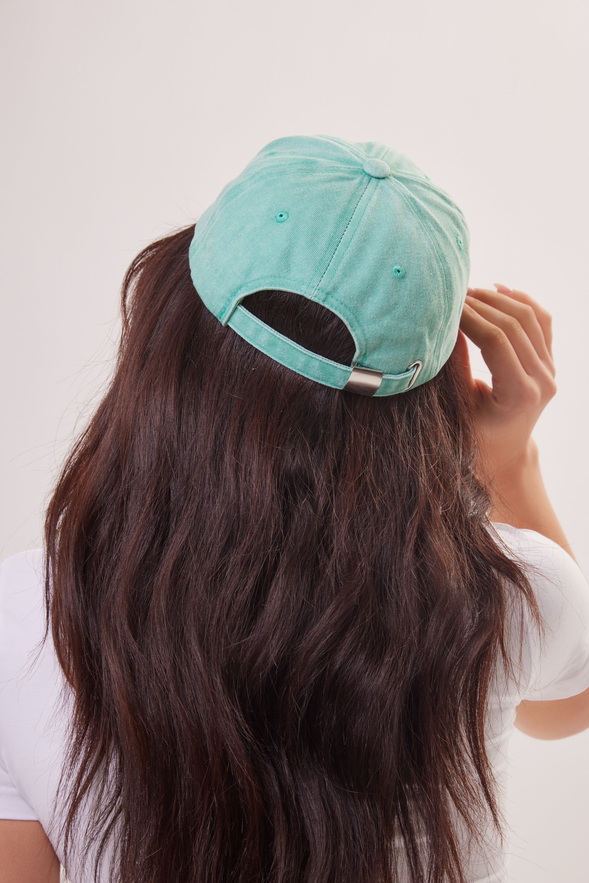 Woman's Ibiza Baseball Cap in Washed Jelly Mint
