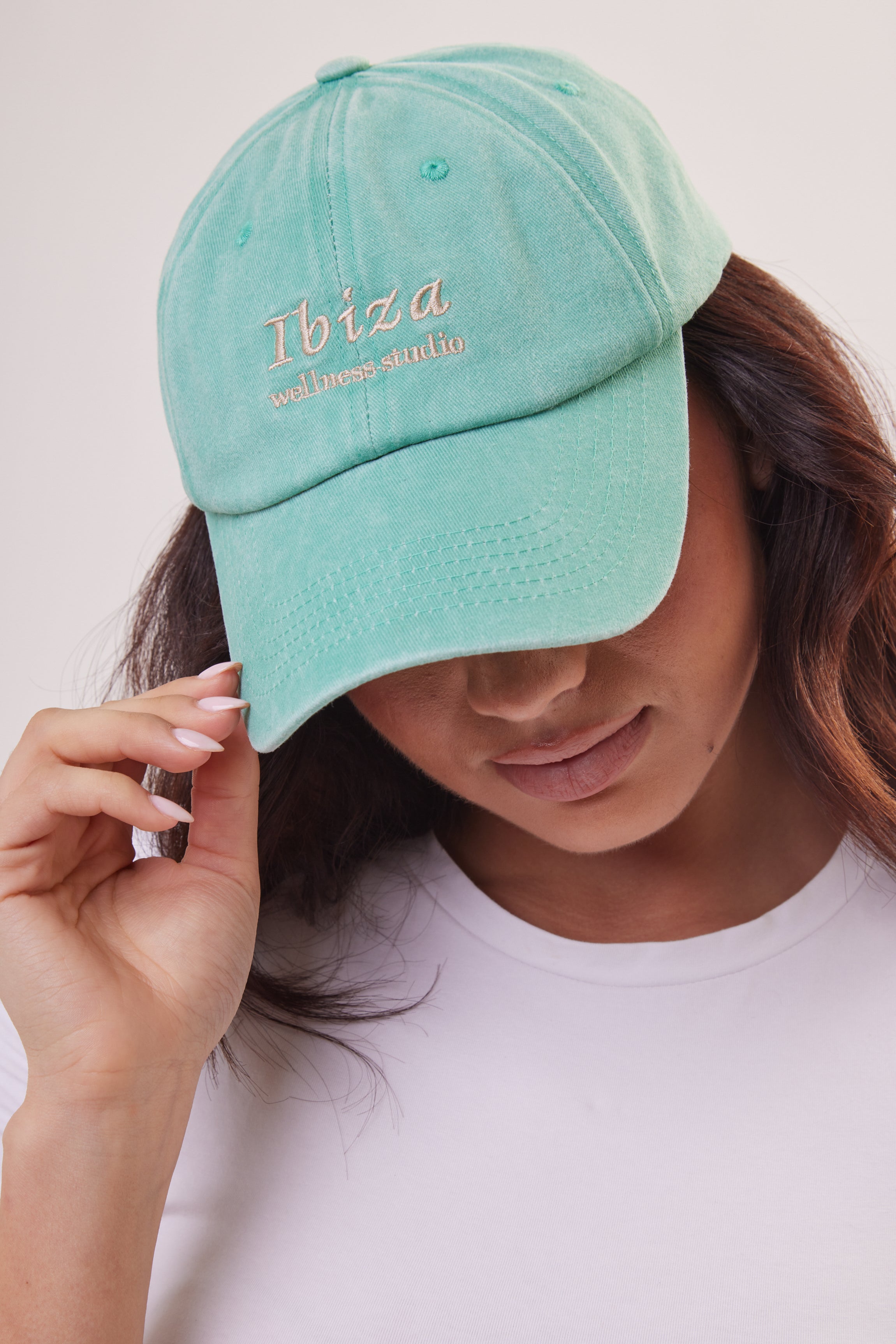 Woman's Ibiza Baseball Cap in Washed Jelly Mint