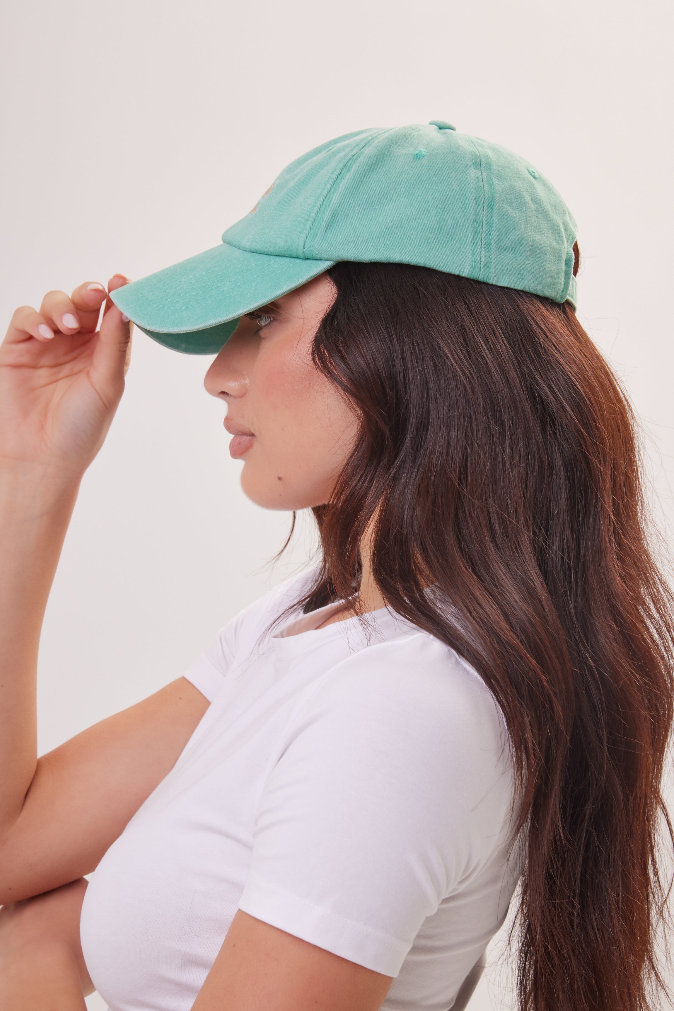 Woman's Ibiza Baseball Cap in Washed Jelly Mint