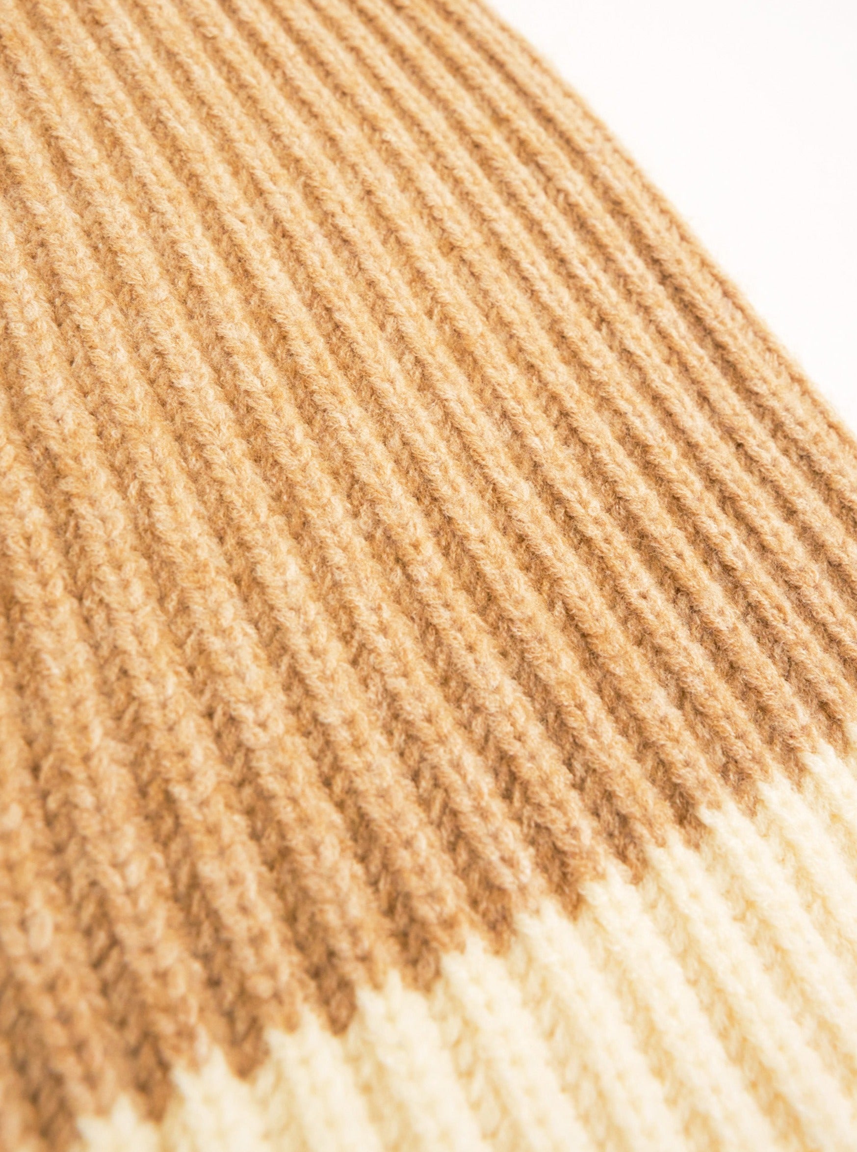 Woman's Knitted Hood Balaclava in Beige