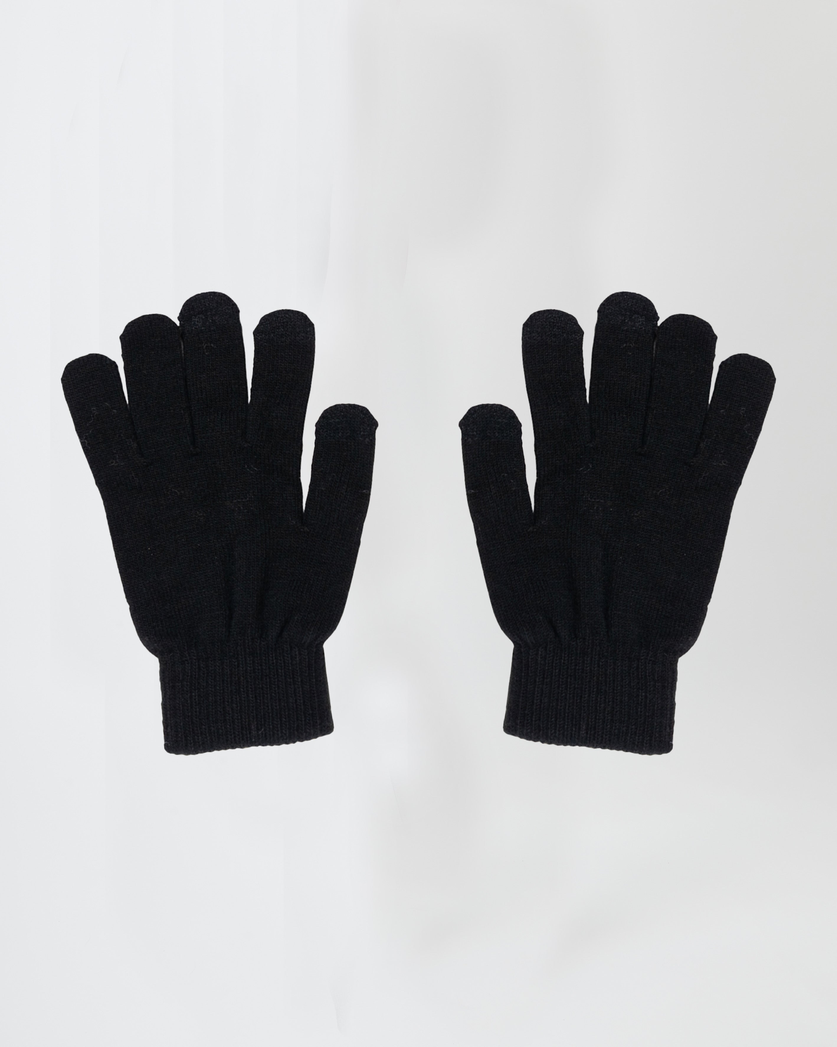Woman's Knitted Touch Screen Gloves in Black